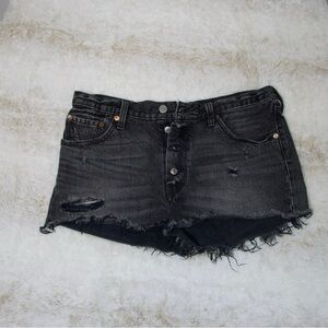 Levi's Black Distressed Jean Shorts